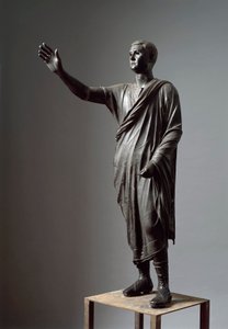 Aule Metele, Arringatore, The Orator, bronsstaty, 80 f.Kr., från Pila (Perugia) av Roman
