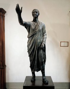 Bronsstaty av Aule Metele, talaren (Arringatore), från Pila, Perugia, Italien, cirka 80 f.Kr. av Roman
