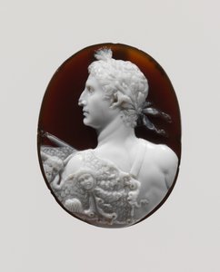 Cameo porträtt av kejsar Augustus, c.41–54 AD (sardonyx) av Roman