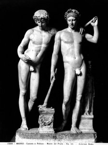 Castor och Pollux eller Orestes och Pylades, grupp från San Ildefonso (marmor) (s/v foto) av Roman