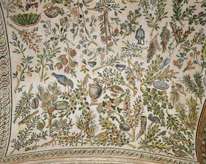 Takdekoration med blommor och fåglar av Roman