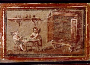 Cupids skomakare (fresk av Roman