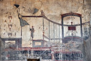 Detalj av en romersk fresco, Herculanum (fresco) av Roman