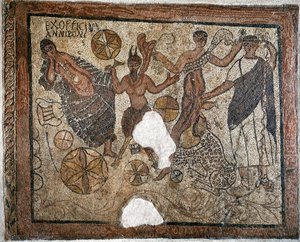Dionysos och Ariadne - Mosaik, 300-talet av Roman