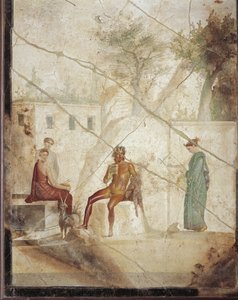 Fresk föreställande Pan och nymfer från Pompeji, Italien av Roman