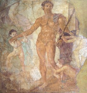 Fresk föreställande Theseus Liberator (fresk) av Roman