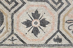 Geometriskt mönster från Via san Rocchino domus, 200-talet e.Kr (mosaik) av Roman