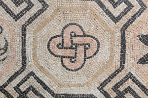 Geometriskt mönster från Via san Rocchino domus, 200-talet e.Kr (mosaik) av Roman