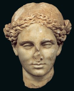 Chef för Apollo Sauroktonos (ödldördaren) kopia av en grekisk brons från 300-talet av Praxiteles, hittad i Kifissia (marmor) av Roman