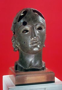 Head of Apollo, från Nimes, 1:a-2:a århundradet (brons)