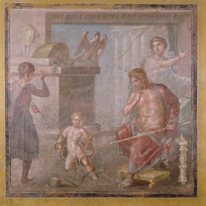 Herkules ströp ormarna som barn, Casa dei Vettii, ca 50-79 e.Kr av Roman