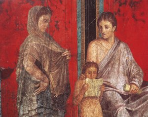 Initiationsriter av Dionysos-kulten, fresk från Villa Dei Misteri av Roman