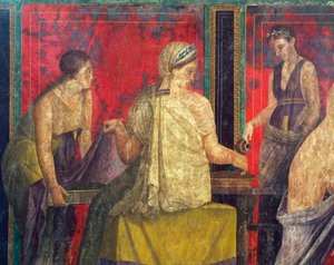Initiationsriter av Dionysos-kulten, fresk från Villa Dei Misteri av Roman