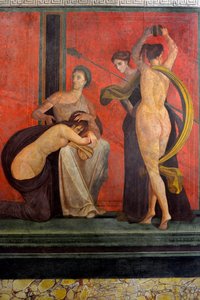 Initiationsritualer i Dionysoskulten, fresk från Villa Dei Mysteri av Roman