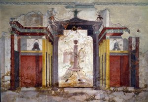 Interiörvy av freskerna i maskrummet av Roman