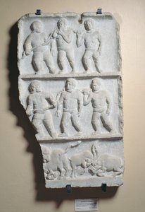 Män i kedjor, relief hittades vid Smyrna (marmor)