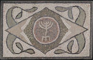 Mosaik av Menorah, 600-talet e.Kr. (sten och murbruk) av Roman