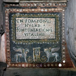 Mosaik av Pomponio Hylax grav, Rom. av Roman