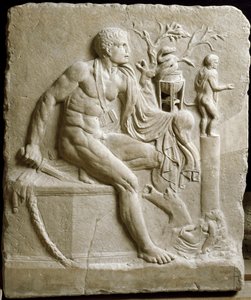 Orestes konsulterar Apollons oraklet i Delphi (marmor) av Roman