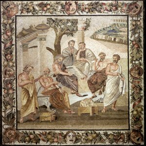 Platons akademi, 2:a århundradet f.Kr. (mosaik) av Roman