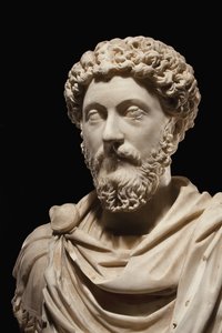 Porträttbyst av kejsar Marcus Aurelius, ca 170-180 e.Kr av Roman