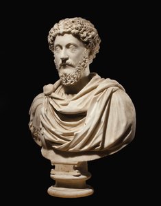 Porträttbyst av kejsar Marcus Aurelius, ca 170-180 e.Kr av Roman