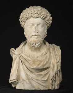 Porträtt av kejsaren Marcus Aurelius, sent 2:a (marmor) av Roman