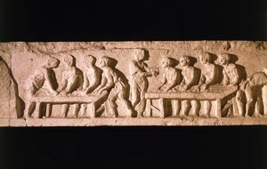 Relief föreställande bageri, från bagaren Eurysaces grav, vid Porta Maggiore, Rom, 50-20 f.Kr. av Roman