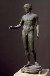 Romersk konst: "" Efebe"" Bronsskulptur efter ett grekiskt original, från Pompei av Roman