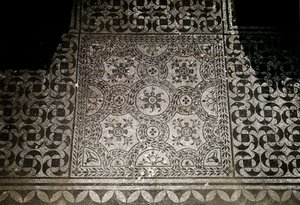 Romersk konst: detalj av mosaikerna av marken från Villa Adriana (Villa d