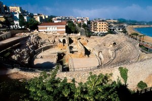 Romersk amfiteater, Tarragona, Katalonien, Spanien av Roman