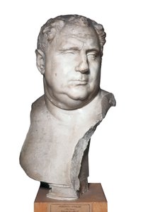 Romersk konst: ""Bust av Vitellius (15-69) romersk kejsare" 2:a århundradet (marmor) av Roman