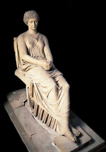 Romersk konst: staty av Agrippina "" the Ainee "" (Agrippina) (14 f.Kr.-33), fru till Germanicus. Marmor skulptur. 1:a århundradet e.Kr. Neapel, Arkeologiska museet av Roman