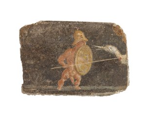 Romersk väggmålningsfragment, ca 1:a-2:a århundradet (fresk) av Roman