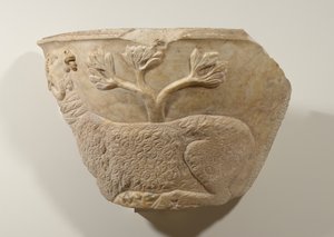 Sarkofagfragment, 300-talet (marmor) av Roman