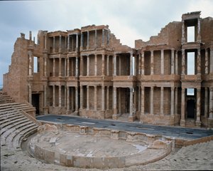 Scen av romersk teater, 2:a-3:e århundradet av Roman