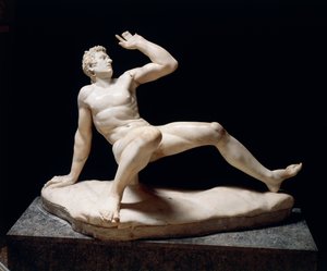 Staty av en fallande Gallien, kopia av ett original från Pergamonskola från 300-talet f.Kr. (marmor) av Roman