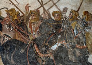 Slaget vid Issos som Alexander III den store vann mot Darios av Roman