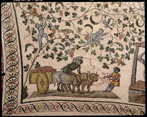 Druvskörden (mosaik) av Roman