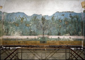 Trompe loeil trädgård från Villan Livia, 40-20 f.Kr av Roman