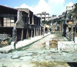 Utsikt över Decumanus Maximus (huvudvägen) av Roman