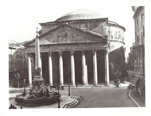 Utsikt över Pantheon och den egyptiska obelisken på Piazza della Rotunda av Roman