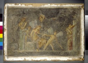 Väggmålning, Pompeji, romersk, 1000-talet av Roman