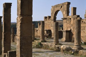 Cardo och inträde på Cosinius Market, High Imperial Period (27 BC-395 AD) av Roman Imperial Period