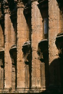 Bacchus tempel, detalj, höga kejsarperioden (27 f.Kr.-395 e.Kr.) av Roman Imperial Period