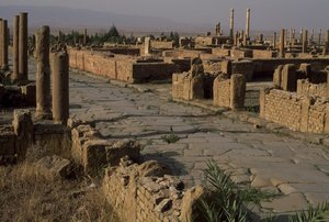 Utsikt över en gata, höga kejsarperioden (27 f.Kr.-395 e.Kr.) av Roman Imperial Period