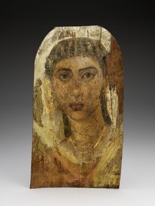 Mummy Portrait of a Young Woman, AD 1-100 (målat trä, vax och textil) av Roman Period Egyptian