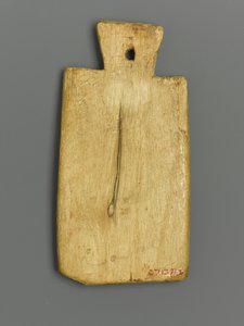 Mummy Tag med grekisk inskription (trä & pigment) av Roman Period Egyptian