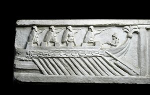 Ett krigsfartyg (låg relief) av Roman Roman