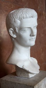 Konst Rom Byst av kejsar Caligula (12 - 41 AD) Musee du Louvren i marmor. av Roman Roman